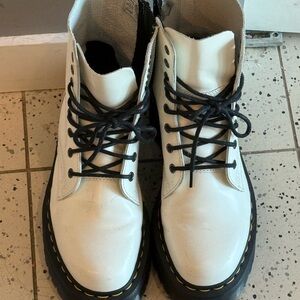 Dr. Martens White Lace-Up Boots